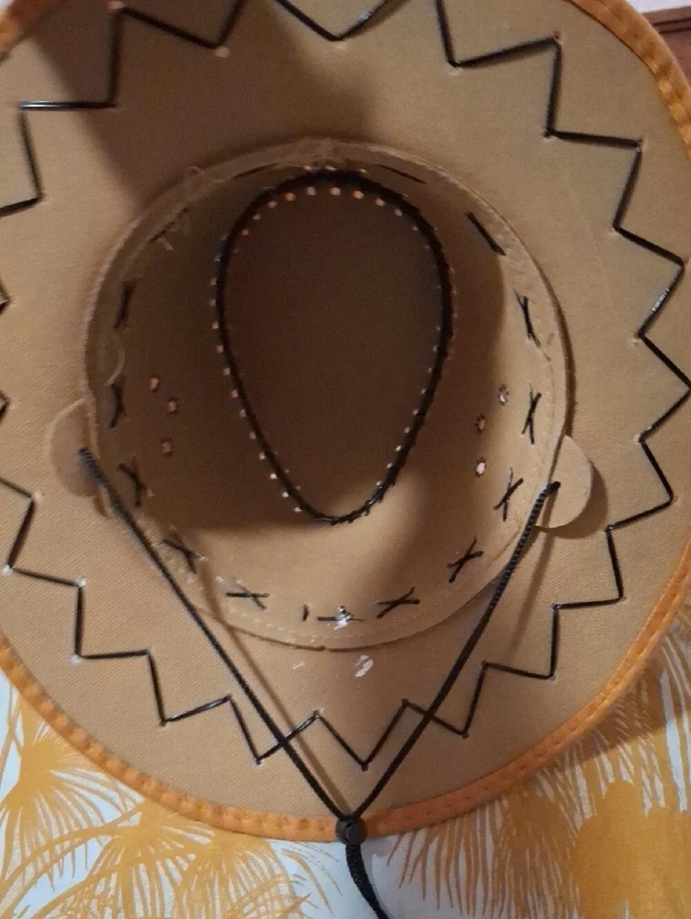 Hand-Painted Flamingo Western Hat in Tan and Pink